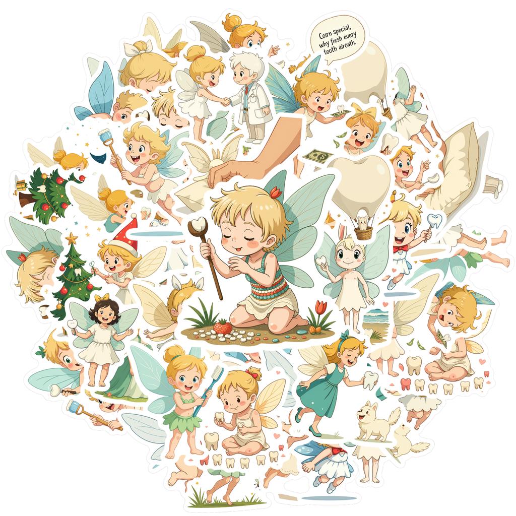 35pcs-50pcs Cartoon Stickers Lovely Fairy DIY Stickers Stickers For DIY Phone Guitar Laptop Notebook Guitar