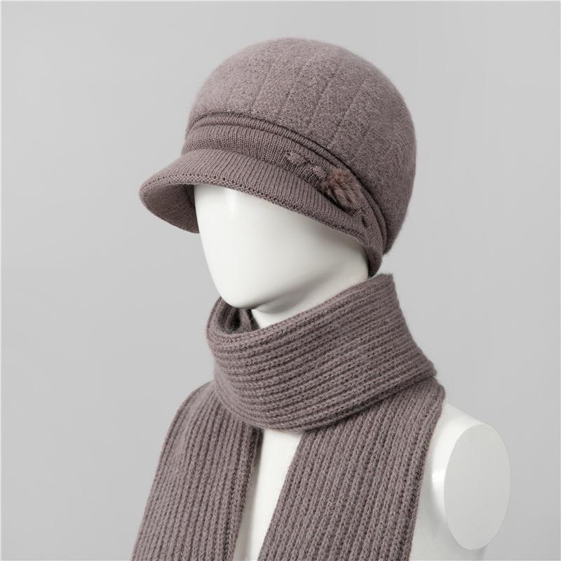 Day Mom Hat Fleece Knitted Thermal Hat Grandma Rabbit Wool Hat Old Man Duck Tongue Cotton Hat