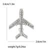 Rhinestone Airplane Brooches for Women Unisex Transportation Pins Office Party Friend Gifts Accessories