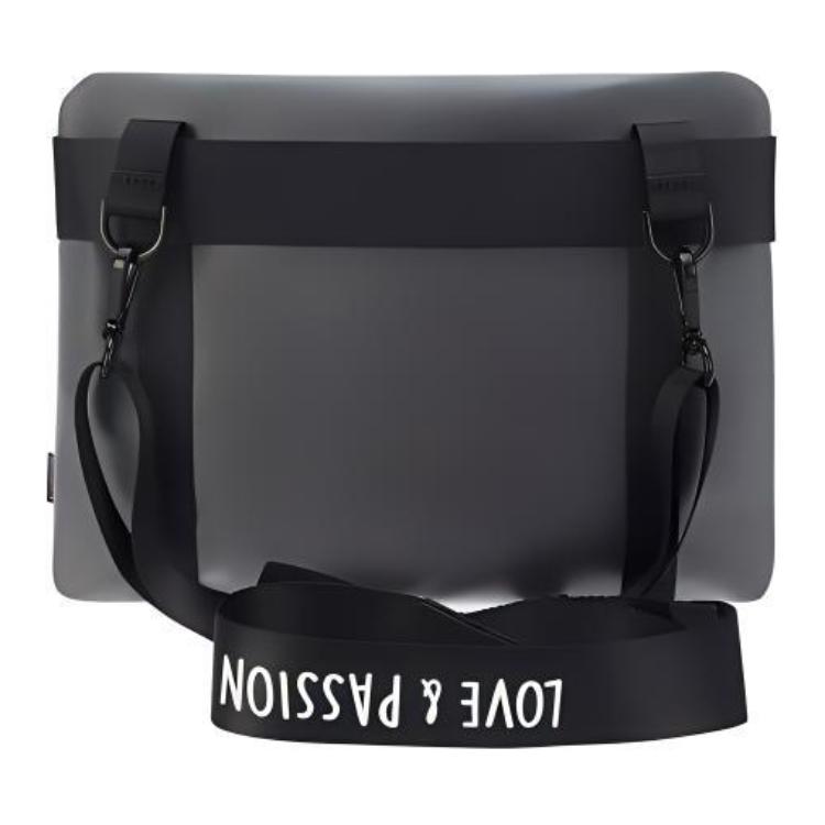 New LiNing Polyurethane And Polyester Blend Shoulder Bag Crossbody Bag Regular Unisex Black Gray Color ABDR618-1