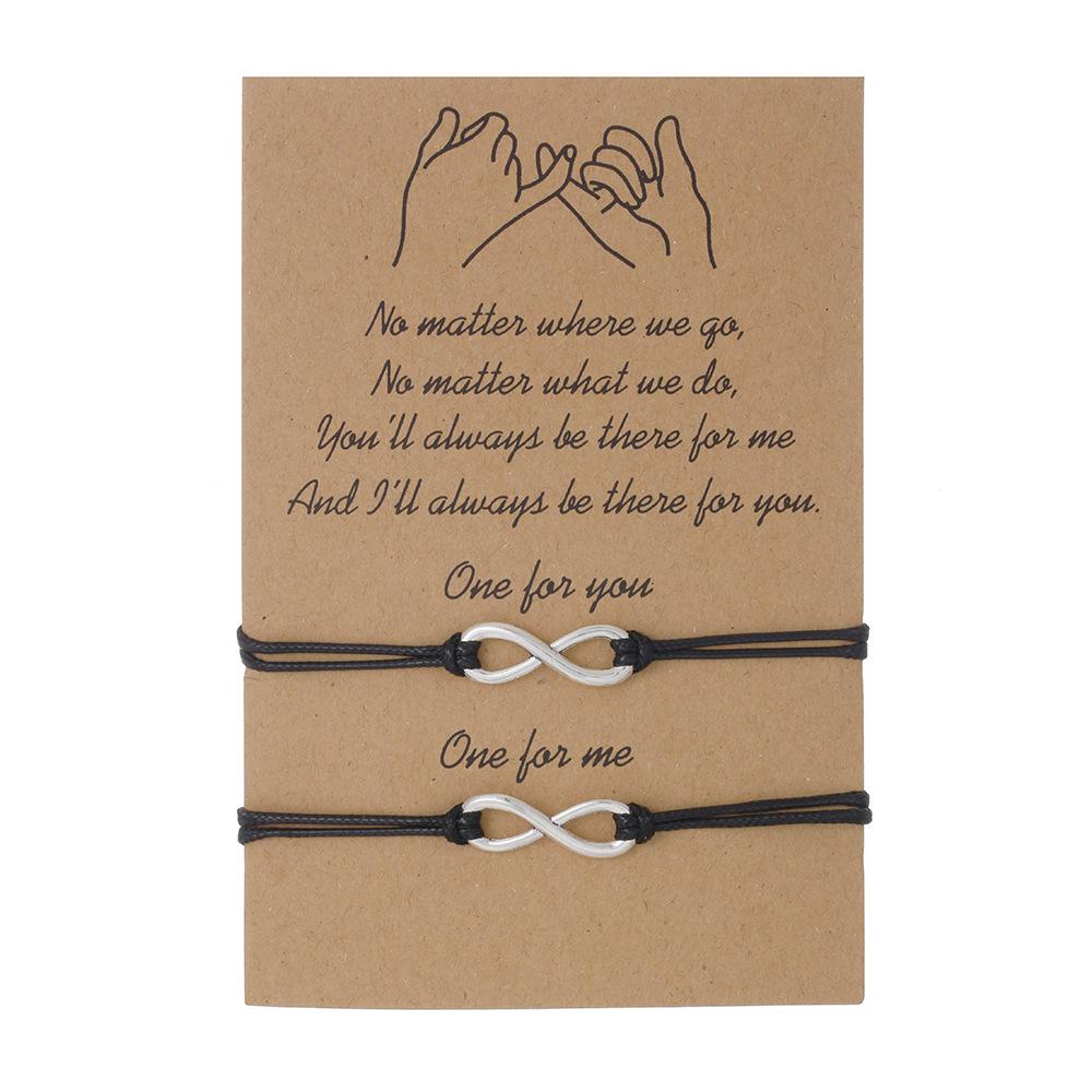 

Браслет дружбы для пары, ручной работы, в европейском и американском стиле, из бесконечной вощеной нити