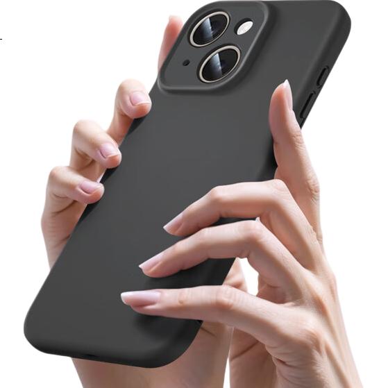 GURRS Ultra-Thin Full-Coverage Shockproof Liquid Silicone Case for iPhone 12 Pro, Matte Black