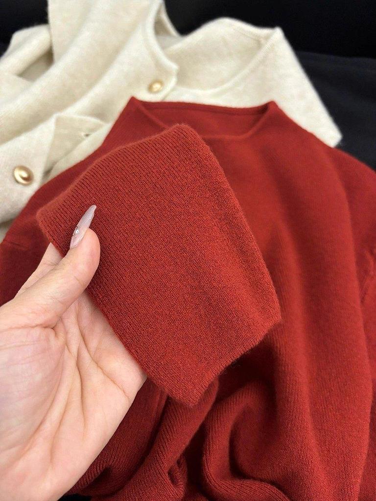 Korean Style Women's Slim Fit Semi-High Neck Sweater: Soft, Glutinous Autumn/Winter Pullover Knitwear Base Layer Top