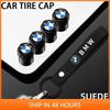 -Auto Wheel Tire Valve Stem Caps Cover Auto Suede Key Strap Key Ring Metal For BMW M M5 M6 X3 X5 X6 X4 E30 E39 E46 E60
