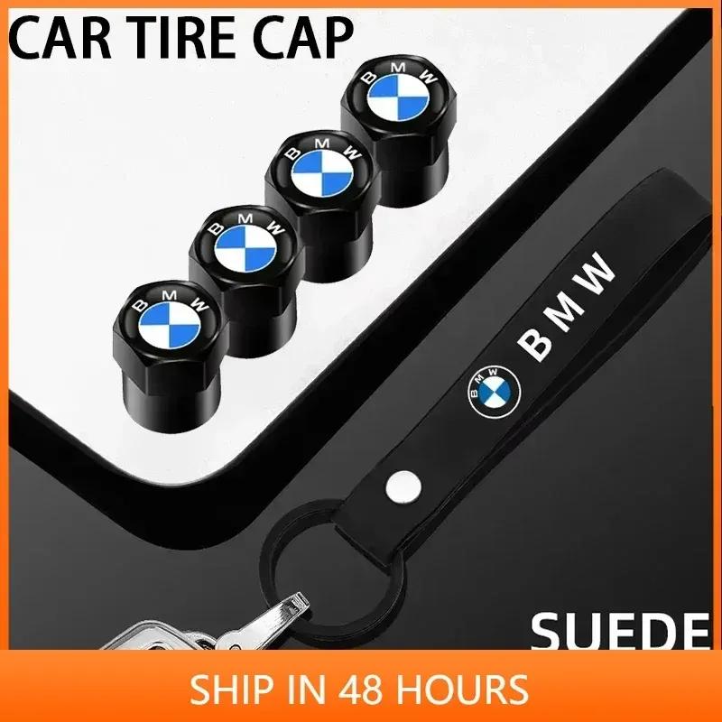 -Auto Wheel Tire Valve Stem Caps Cover Auto Suede Key Strap Key Ring Metal For BMW M M5 M6 X3 X5 X6 X4 E30 E39 E46 E60