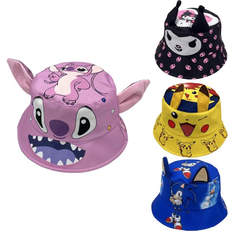 Sombrero de Pescador Pikachu para Niños con Estampado de Dibujos Animados Para Protección Solar y Estilo Azul