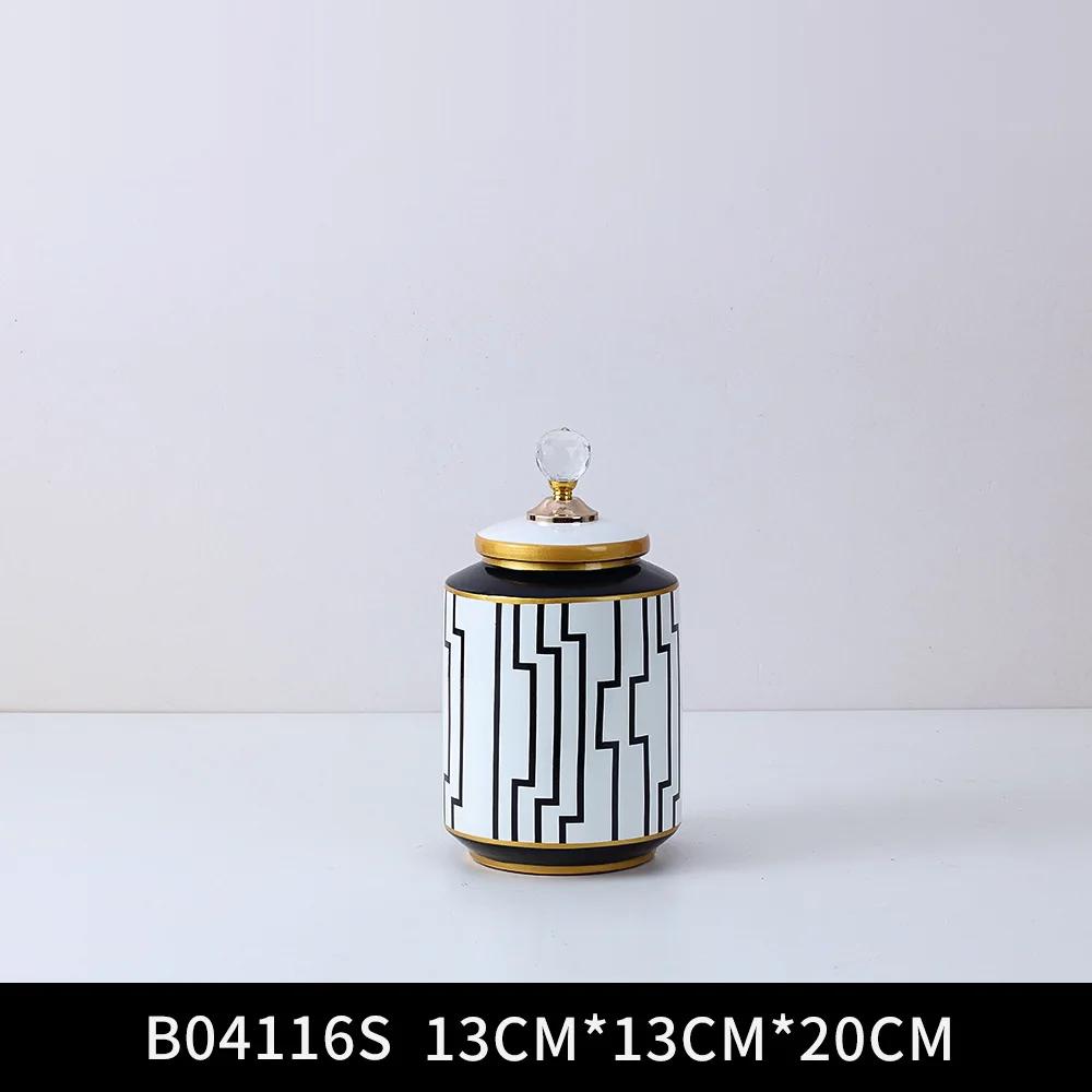 Nordic Light Luxury Ceramic Storage Jar Decoration Living Room Dried Flower Flower Arrangement Accessories Home Decoration Vase