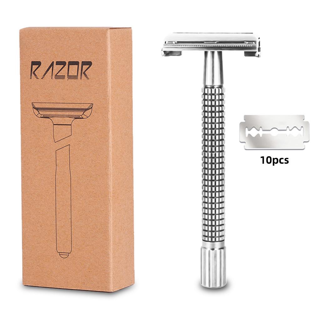 Classic Brass Double-Sided Safety Razor with Twist-Off Head