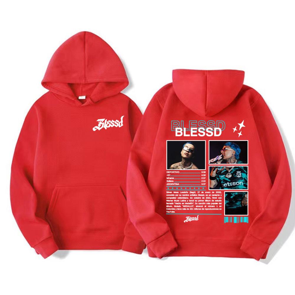 Rapper BLESSD BENDECIDO 2025 Tour Cover Hoodies Men Women Fashion Hip Hop Pop Music Street Sweatshirt Oversized Fleece Pullovers