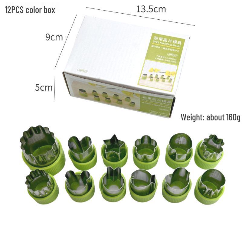 Stainless Steel Farfalle, Vegetable, Fruit, and Sausage Cutter & Cookie Wonton Stamp for Baby Food