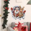 Broken Wall Santa Claus and Elk Living Room Entrance Hall Home Festival Beautification Wall Stickers