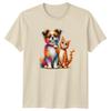 Colorful Dog Cat Friends Dogs Cats Animals Unisexs TShirt Unisexs Tee Graphic