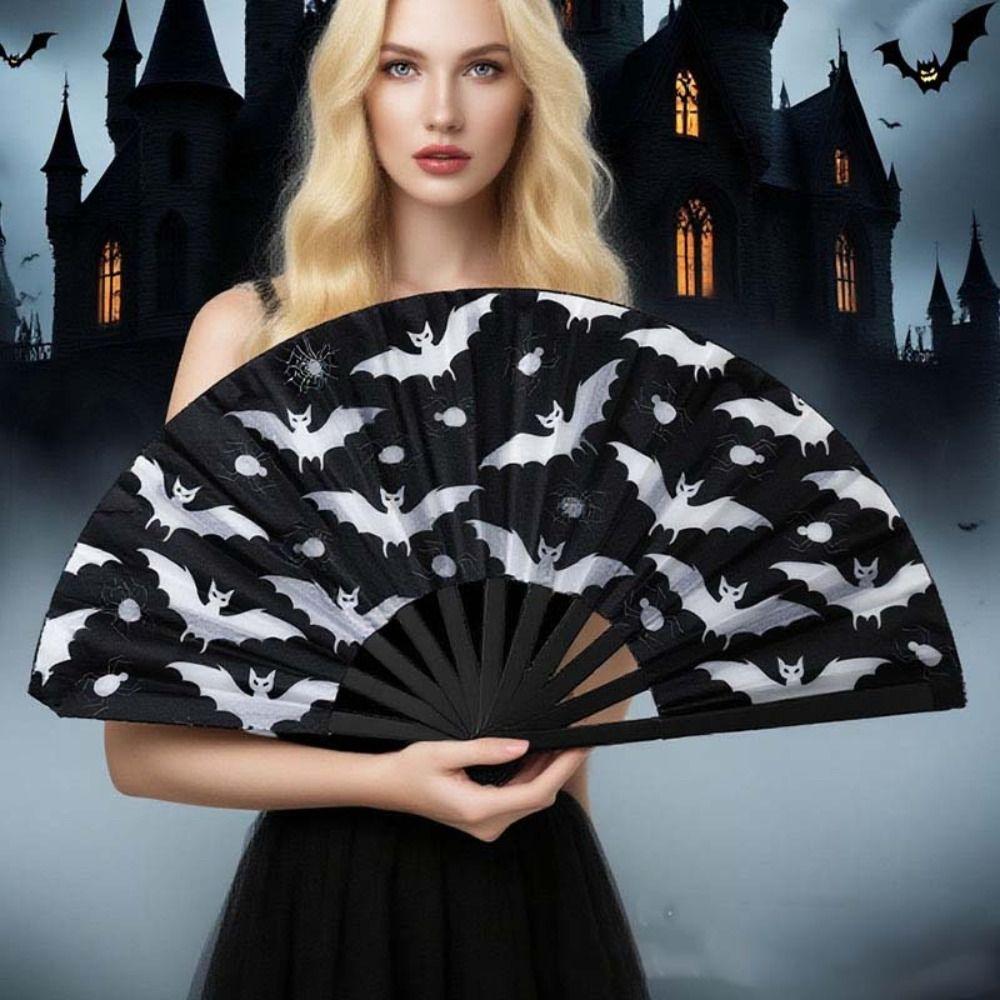 Durable Halloween Folding Fan 33cm Rave Dance Fan Kung Fu Folding Fan Halloween Party
