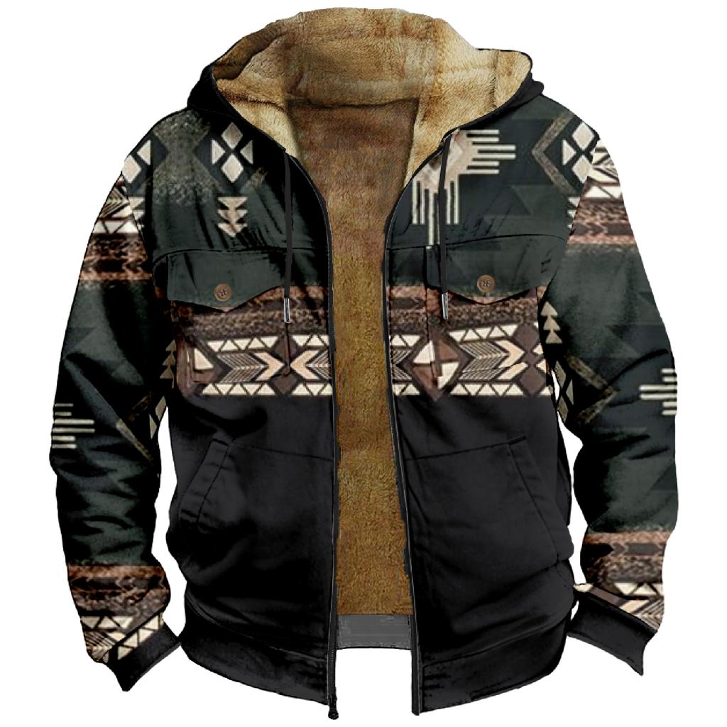 Men's Thickened Button Double Pocket Jacket With Pocket Insert Cotton Jacket