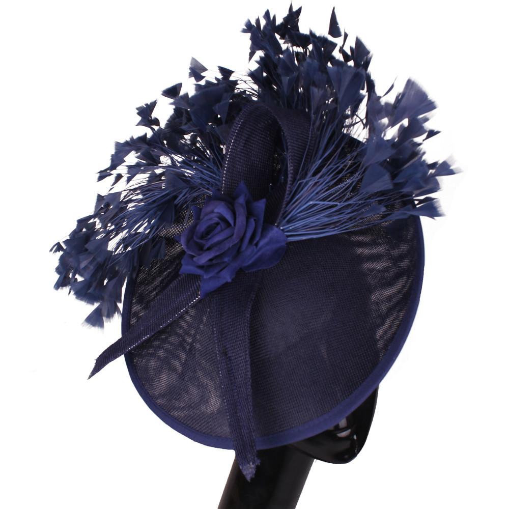 

Yellow Flower European And American Style Headgear Bridal Red With Purple Top Hat Imitation Linen Headband Hairpin Dual-Purpose темно-синий