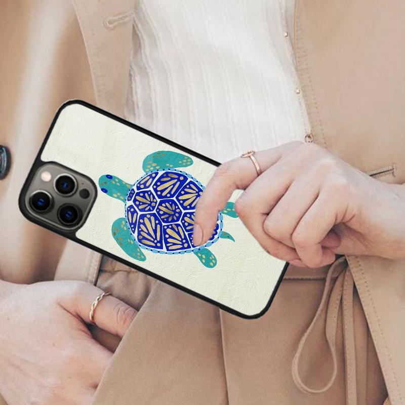 Süße Schildkröten Bemalte Magnetische Handyhülle Für APPLE iPhone 17 Air 16 14 13 12 Pro Max 15 Plus Kabelloses Laden Mit MagSafe Hülle