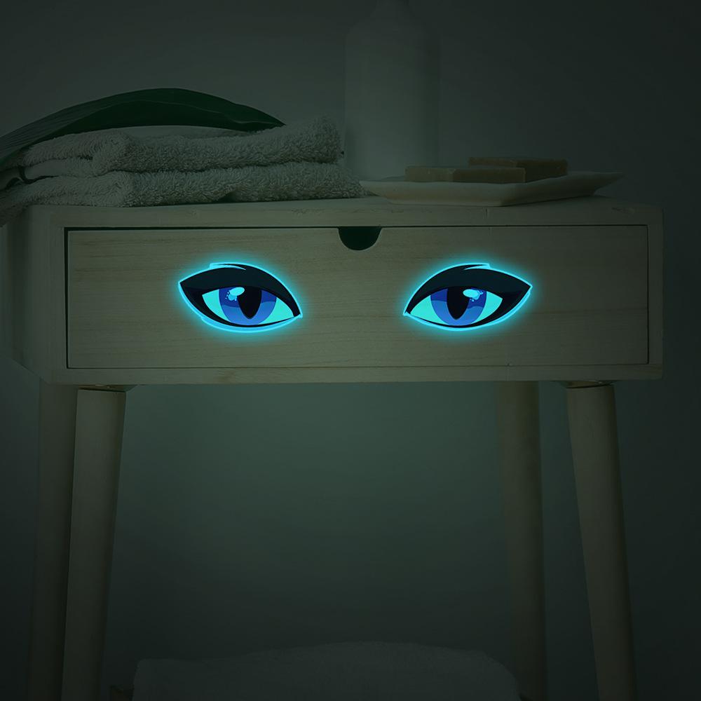Creative Blue Eyes Bathroom Toilet Home Background Beautification Sticker