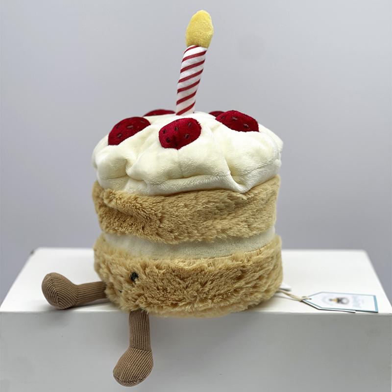 Cute Plush Birthday Cake Doll Soft Comforting Stuffed Toy Creative Gift For Kids And Girlfriend