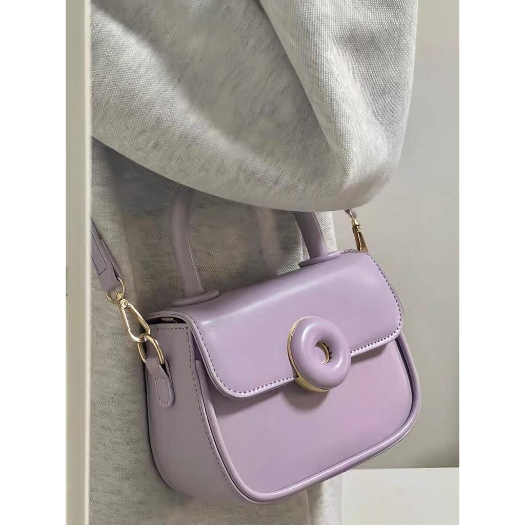 

IELGY Женская небольшая свежая, простая и модная однотонная сумка-мессенджер небольшого квадратного размера, портативная фиолетовый