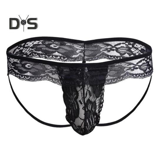 Pánské spodky vyhloubená krajka Tenké Jockstraps s nízkým pasem Váček Pánské kalhotky Gay Muži Noční klub Výkon Mužské kalhotky do ložnice Svatba Líbánky