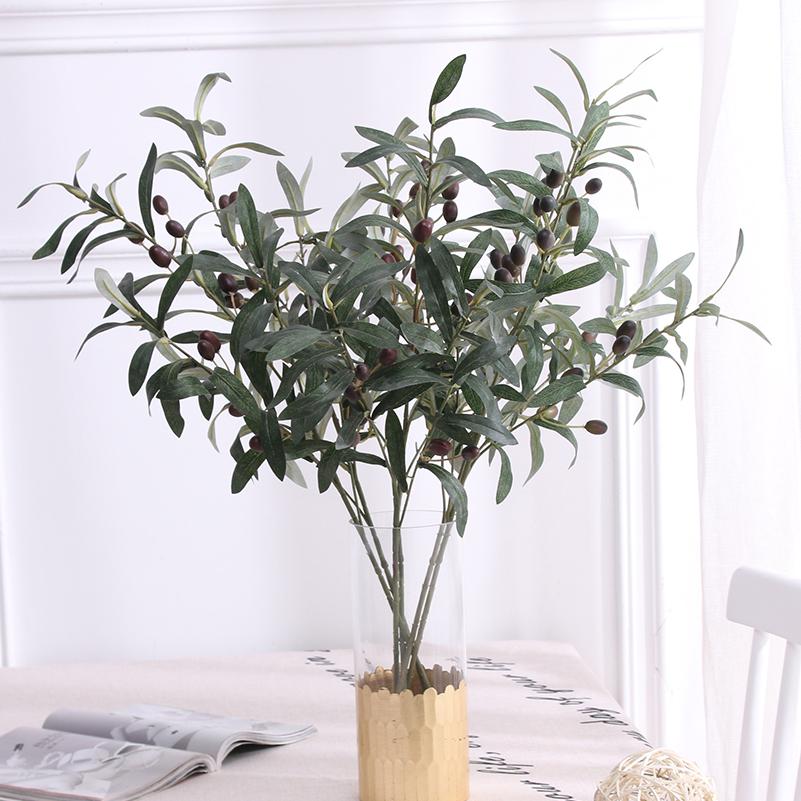 5PC Artificial Fake Plant Olive Green Branches Christmas Home Living Room Vase Decoration Wedding Outdoor Bonsai Fruit Trees