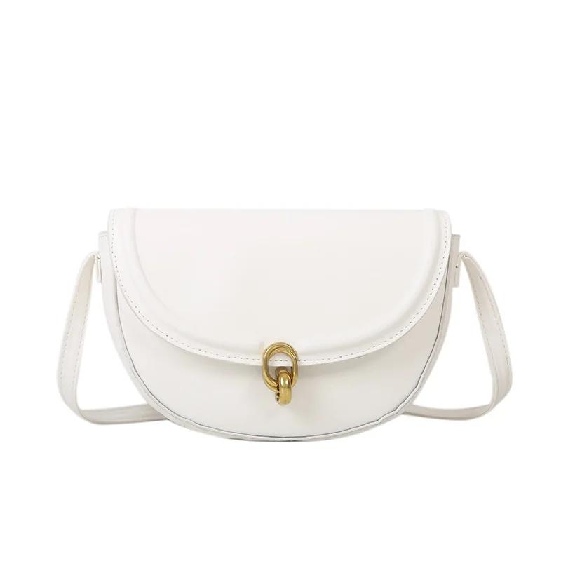 Женская сумка через плечо Trend Texture New Temperament Simple Solid Color Saddle Bag — фото 7