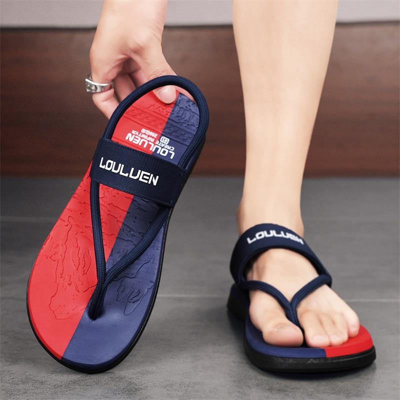 Fashion Outdoor Sandals Slippers Summer New Clip Foot Men Sandals Fashion Outdoor Casual Beach Shoes Breathable Lightweight Non-slip Sli