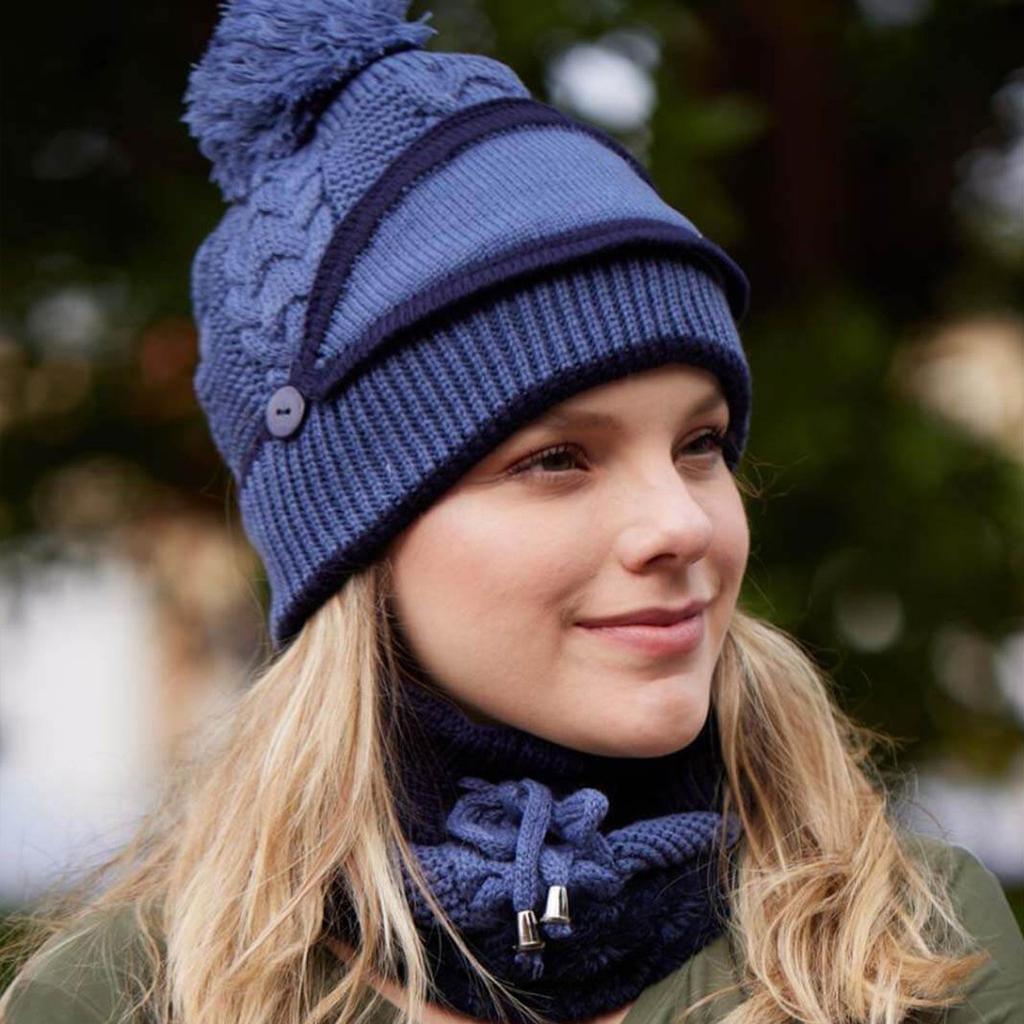 Ladies Fashion Winter Warm And Windproof Hat Scarf Mask Outdoor Three-piece Suit