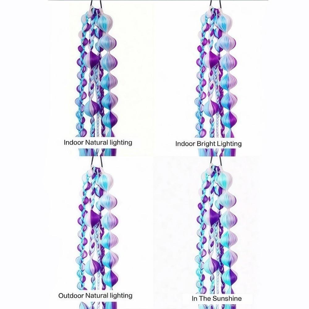 Multi-Color Lantern Bubble Twist Braid Long Gradient Hair Wrap  Music Festival