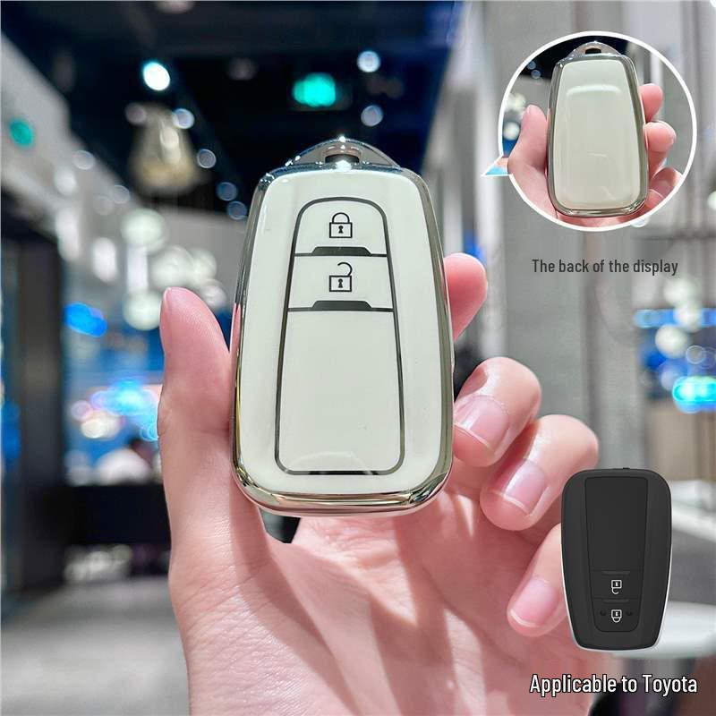 Silver Edge Key Case for Toyota Models: Corolla, RAV4, Camry, Vios, Highlander