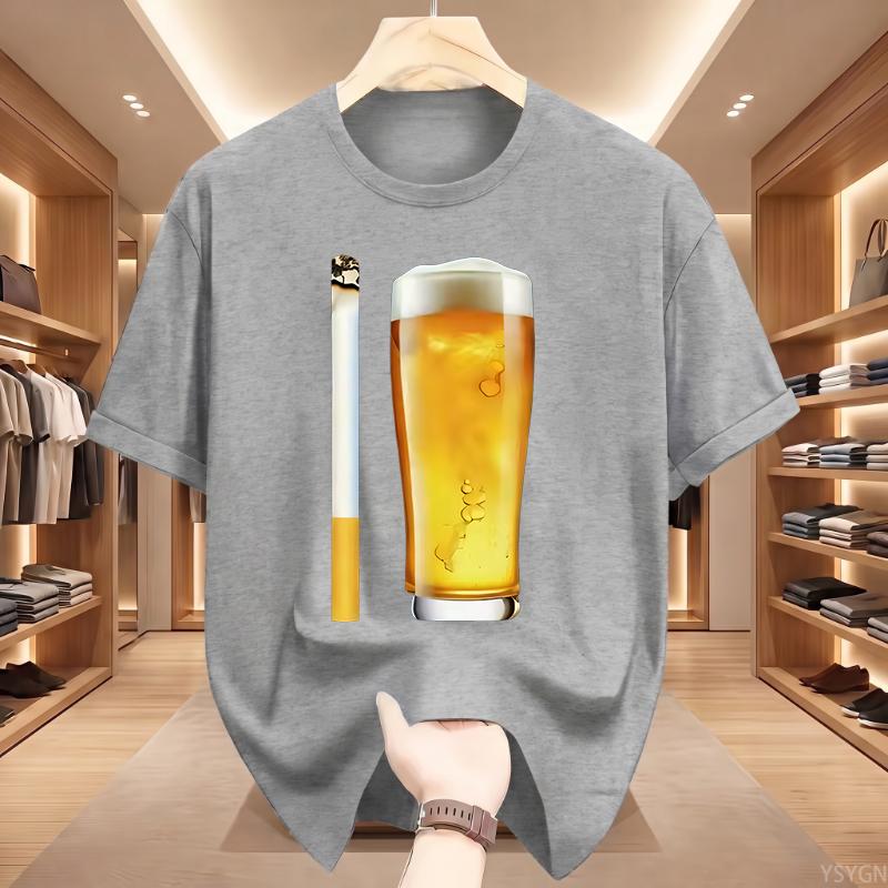 Funny Meme TShirt Cigarette And Beer Humor Joke Print T Shirt Unisex Fashion Casual Short Sleeve Streetwear Unisex Clothes Tops