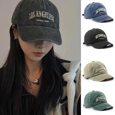 Modische Baumwoll-Baseballkappe Unisex Retro Lässiger Stickerei-Hut Weiche Oberkappen Sonnenhut Snapback-Hüte