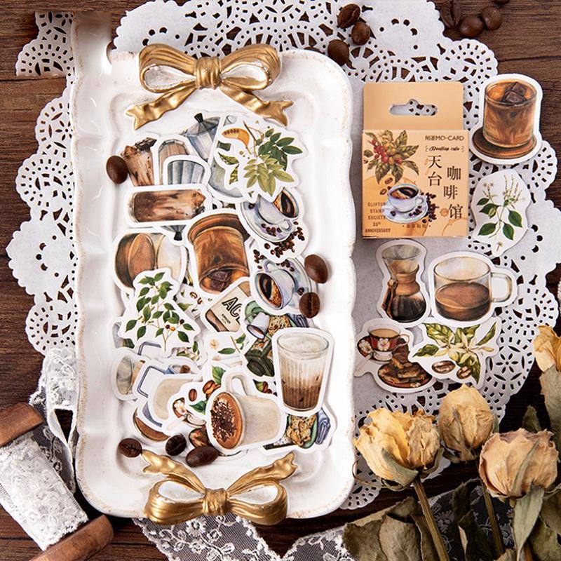 46Pcs Decorative Stickers Scrapbooking Label Diary Stationery Album Stickers