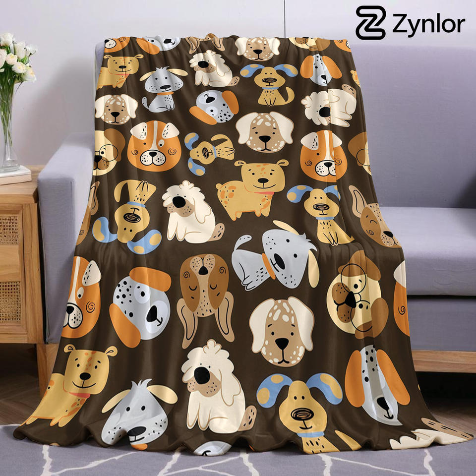 Cartoon Hund Paket Ultra Weiche Sherpa Fleece Decke Flauschig Warm Halloween Gemütliche Überwurfdecke für Sofa Couch Schlafzimmer Geschenk Ganzjahres