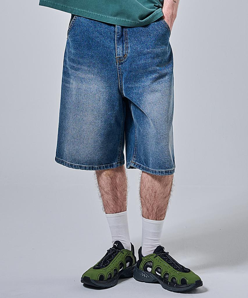 OTHERFITS Bermuda Snow Wash Denim Half Pants (Dark Blue)