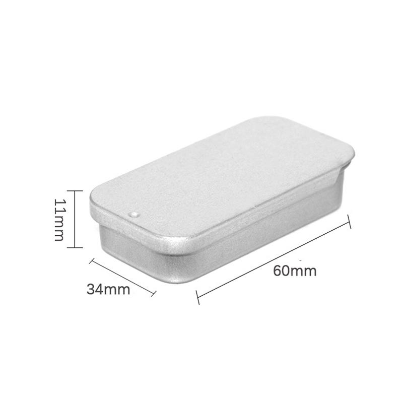 Mini cutie goală, dreptunghiulară de metal, din tablă, cutie de depozitare, cutie de pastile pentru bomboane