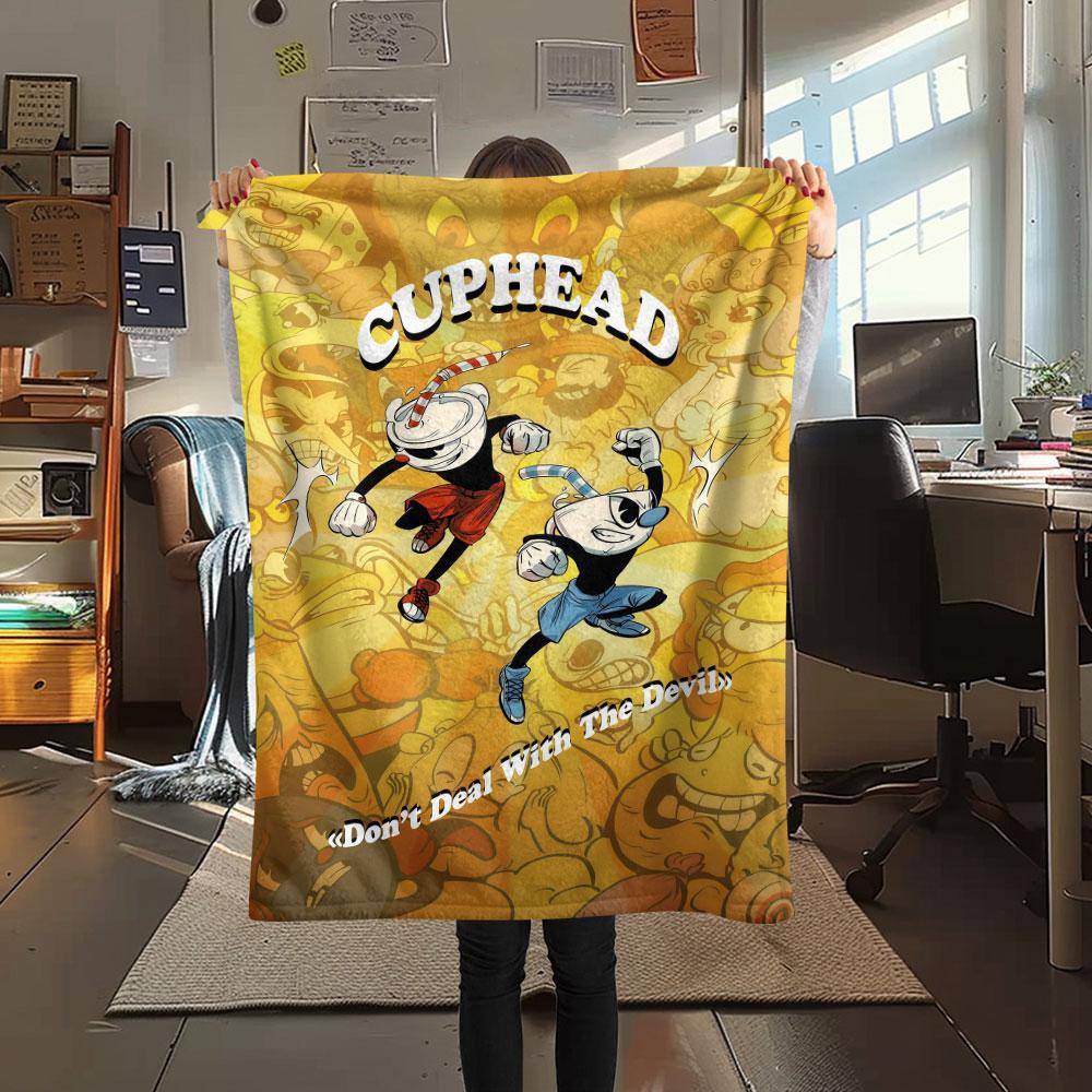 Cuphead Vintage Stars Blanket, High quality Comfortable for All Seasons, Home Decor, Warmth and Comfort