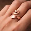 Pure Copper Spiral Ring – Handmade Hammered Adjustable Open Band – Minimalist Copper Jewelry