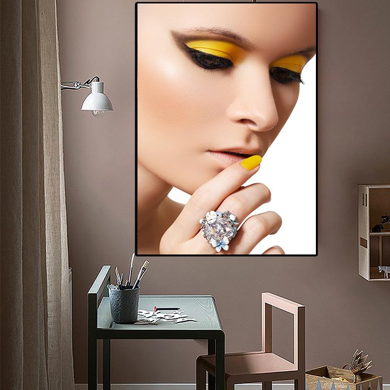 

Модная девушка макияж картина маслом на холсте Beauty Art Cuadros плакаты и принты скандинавская настенная картина для гостиной