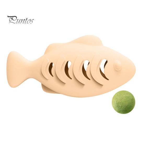 Katzenspielzeug aus Silikon in Fischform mit Katzenminzenbällen, bissfestes Zahnreinigungsspielzeug für Hauskatzen, interaktive Fischpuppe zur Linderung von Langeweile
