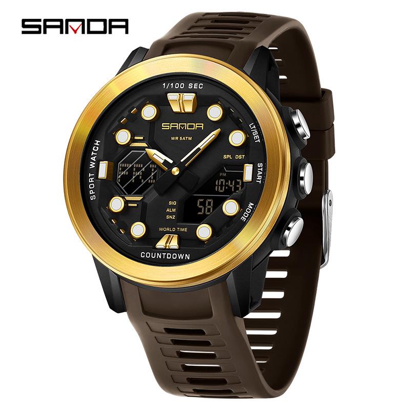 Sanda Watch: Student Fashion Sport, Waterproof, Dual Display, Unisex.