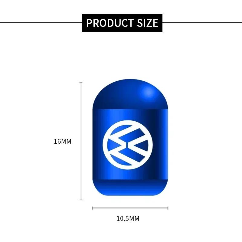 For VOLKSWAGEN VW 4PCS Car Tire Valve Caps for Volkswagen Rline Golf GTI Bora Passat Jetta Beetle Scirocco Lavida POLO CC Auto W