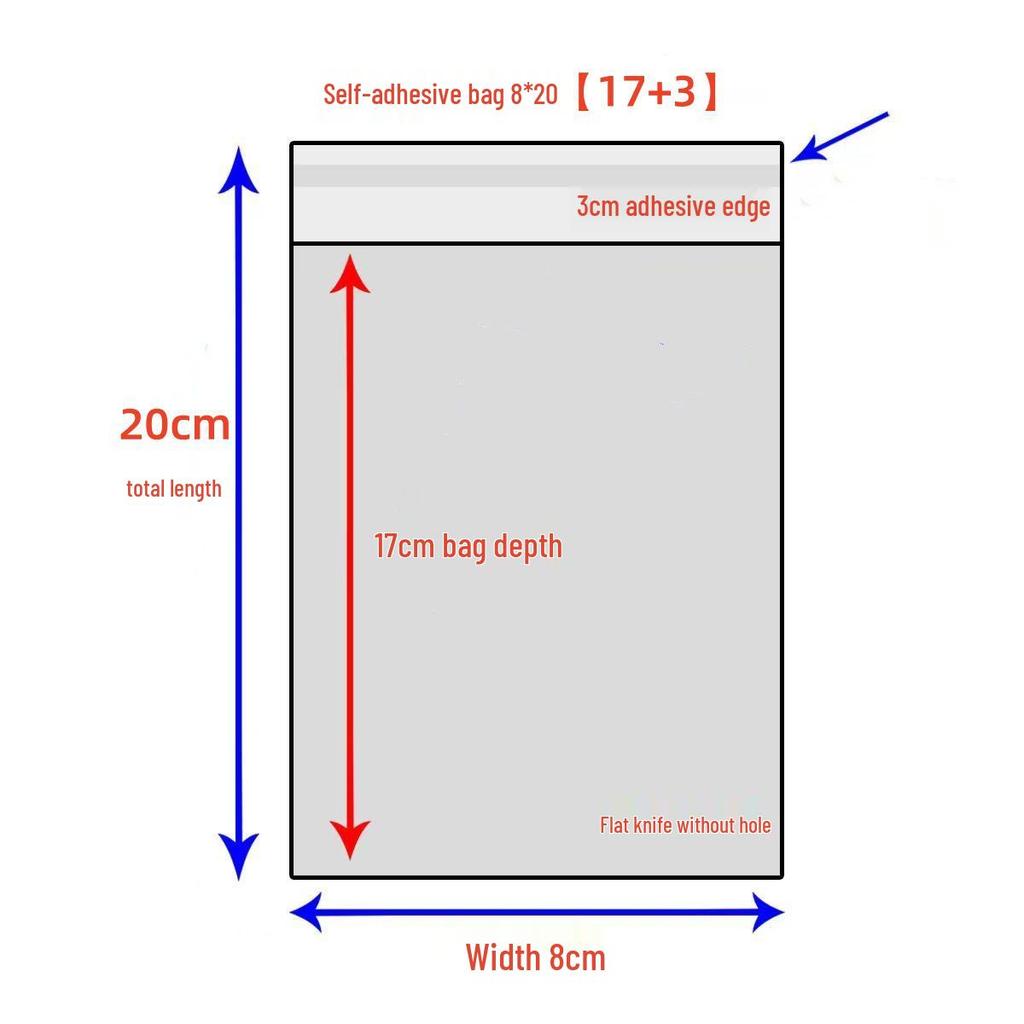 Width 8 In Self-Adhesive Transparent Packaging OPP Bag