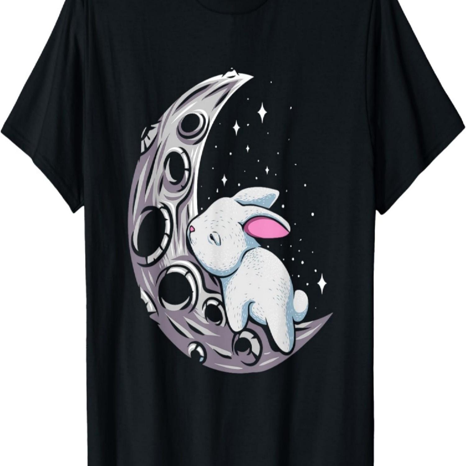 

Kawaii Bunny on the Moon Cute Goth Easter Rabbit T-Shirt XXXXXL чорний