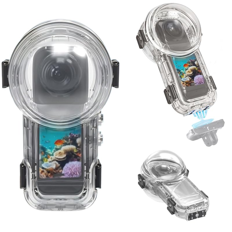 

Invisible Diving Case for Insta360 X5 360 Degree Camera Waterproof Case Eliminate Blind Zone Waterproof Depth ft Waterproof Housing with Screw Quick