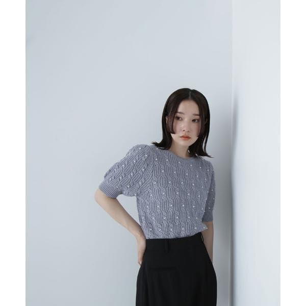 Natural Beauty Basics Cable Pearl Knit Sweater, Women's, Off-White