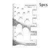 5pc Screw Pitch Stainless Steel Measuring Ruler Portable Industrial and Household Measuring Tool
