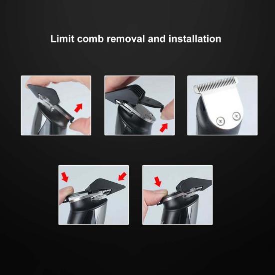 1 Set Hair Trimmer Razor Set 8 in 1 IPX7 Waterproof Beard Trimmer Men Cordless Electric Razor Nose Body Hair Clipper 120 Min Runtime Travel-Friendly