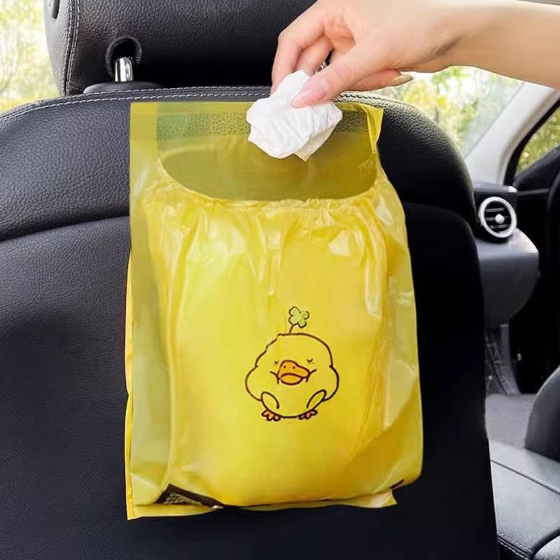 Reusable Adhesive Car Trash Holder Collapsible Waterproof Easy Carry Vehicle Garbage Bag for Road Camping Office Use