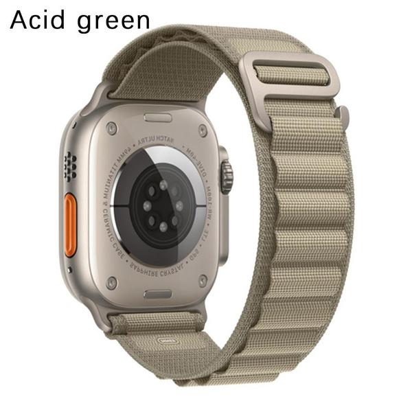 

1 шт. нейлоновый ремешок для умных часов 49 мм 45 мм 42 мм 44 мммягкий спортивный ремешок для отдыха на природе браслет ремень аксессуары ремешок для умных часов серии SE 42/44/45/49MM зелёный